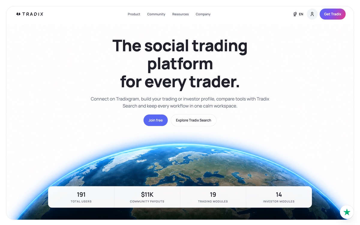 Tradix — web na počítači